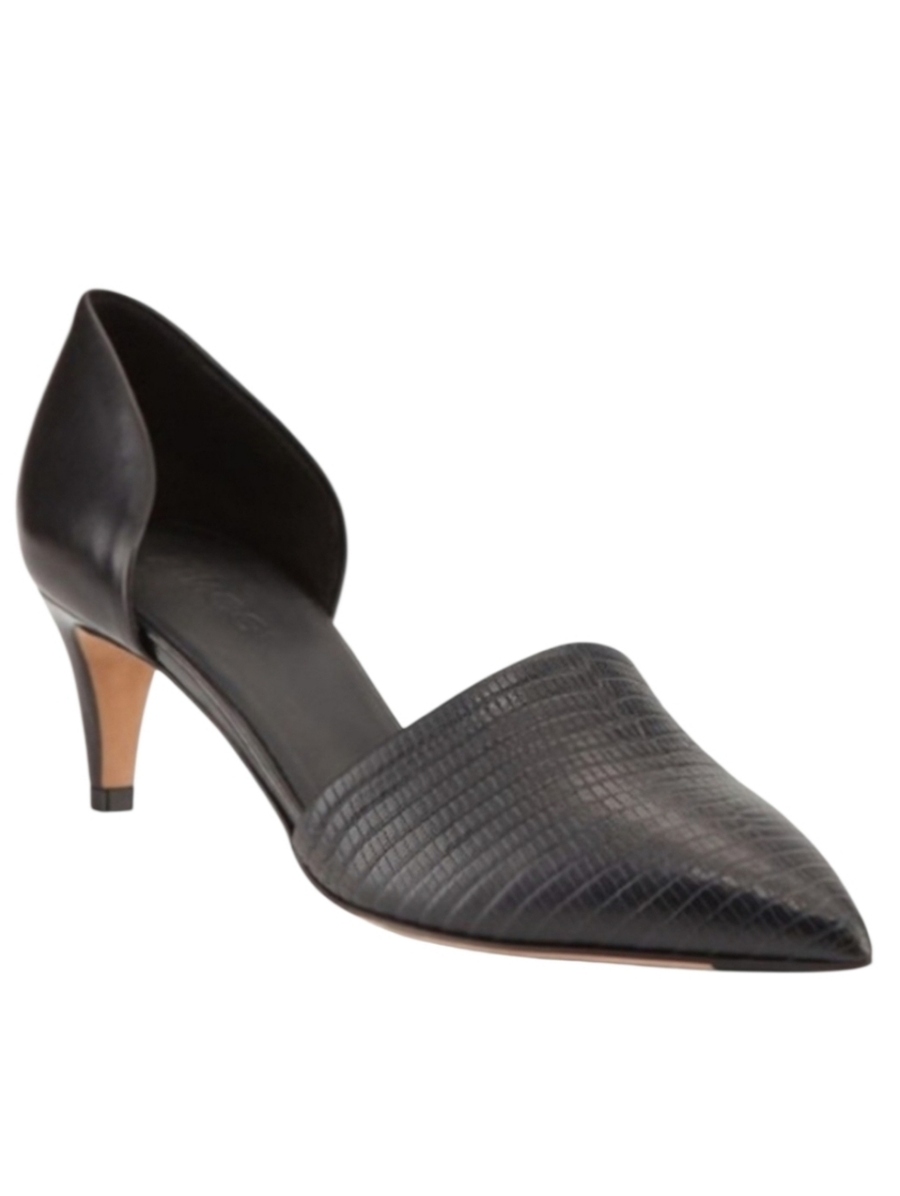 Vince Aurelian Leather D’Orsay Kitten Heels Shoes